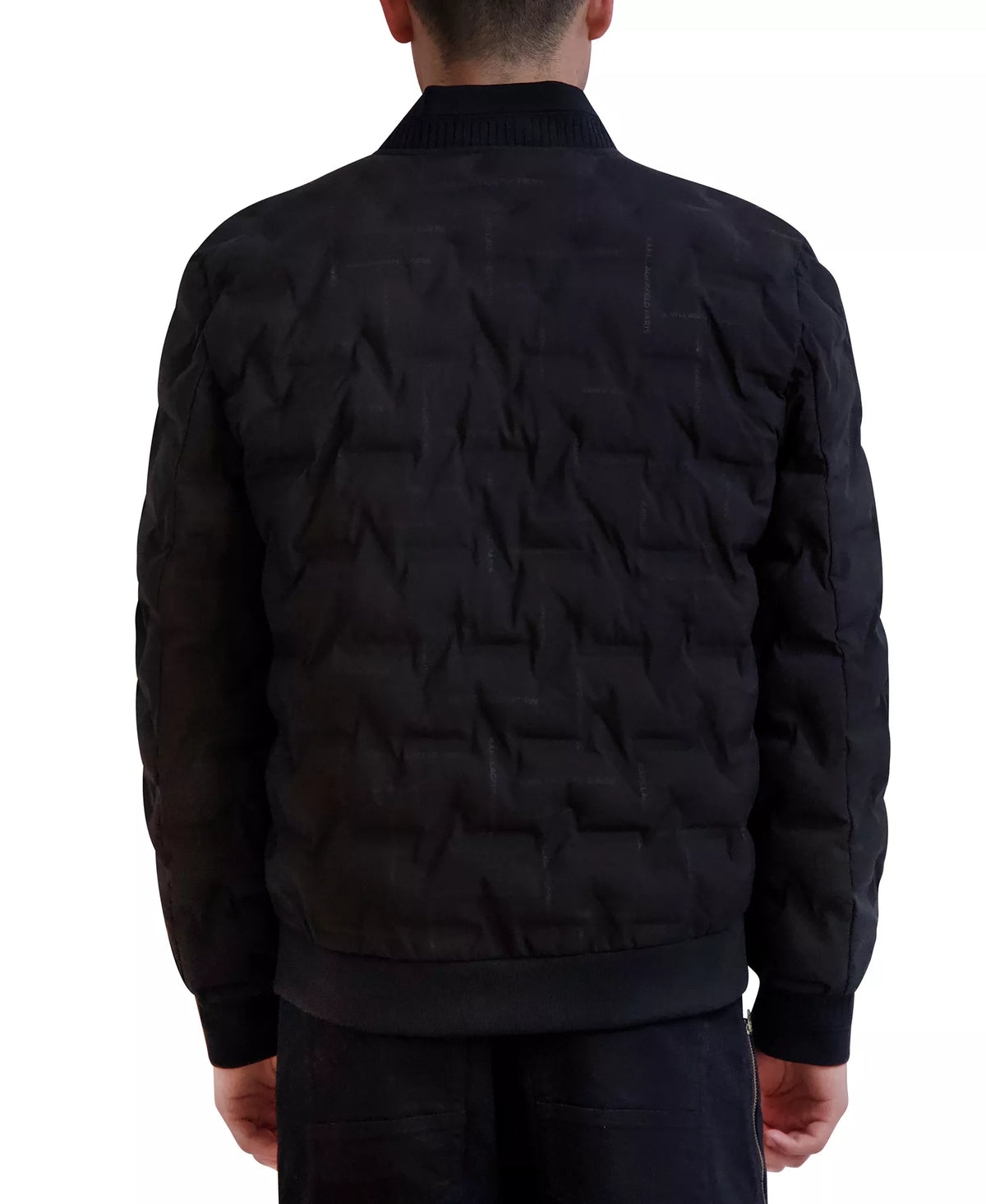 KARL LAGERFELD PARIS Men's Heat-Sealed Quilted Bomber Jacket