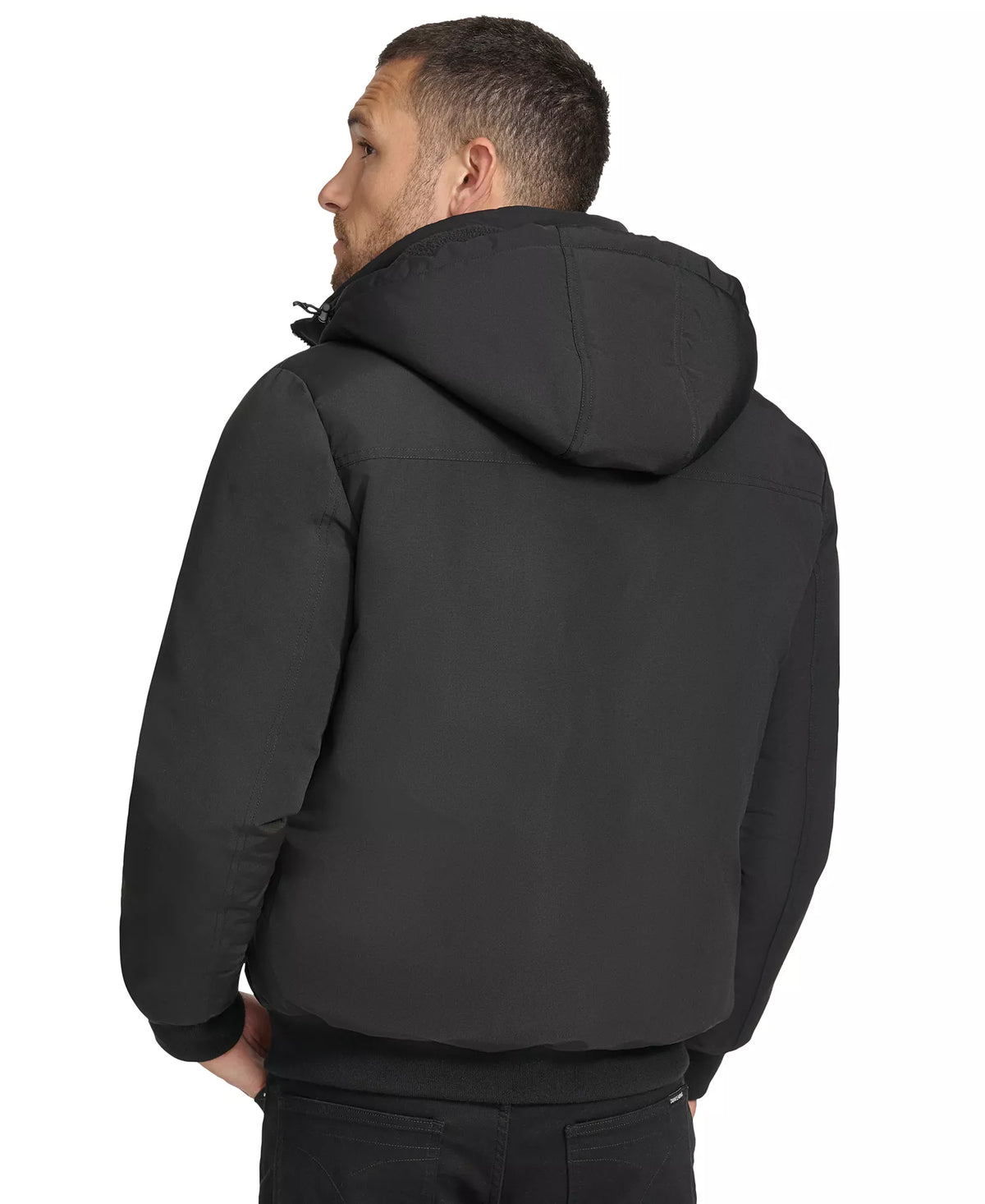 Calvin Klein Men's Arctic Faille Parka Bomber with Sherpa lined Hood