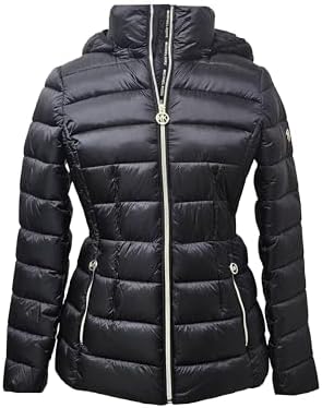 Michael Michael Kors Women's Black Hooded Packable Coat Jacket