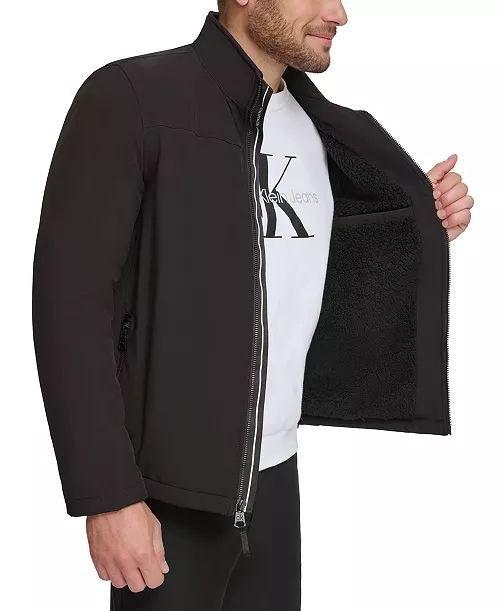 Calvin Klien Men's Sherpa Lined Classic Soft Shell Jacket