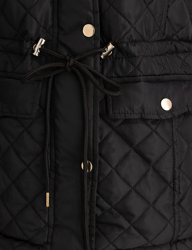 US POLO COZY QUILTED HOODED COAT