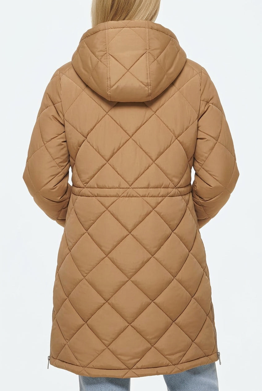 Levi's Women's Soft Sherpa Lined Diamond Quilted Long Parka Jacket XL