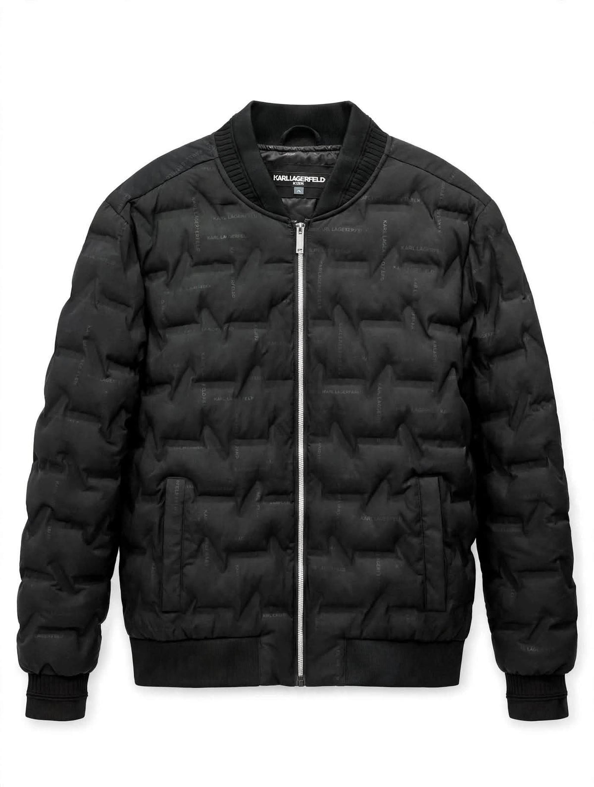 KARL LAGERFELD PARIS Men's Heat-Sealed Quilted Bomber Jacket
