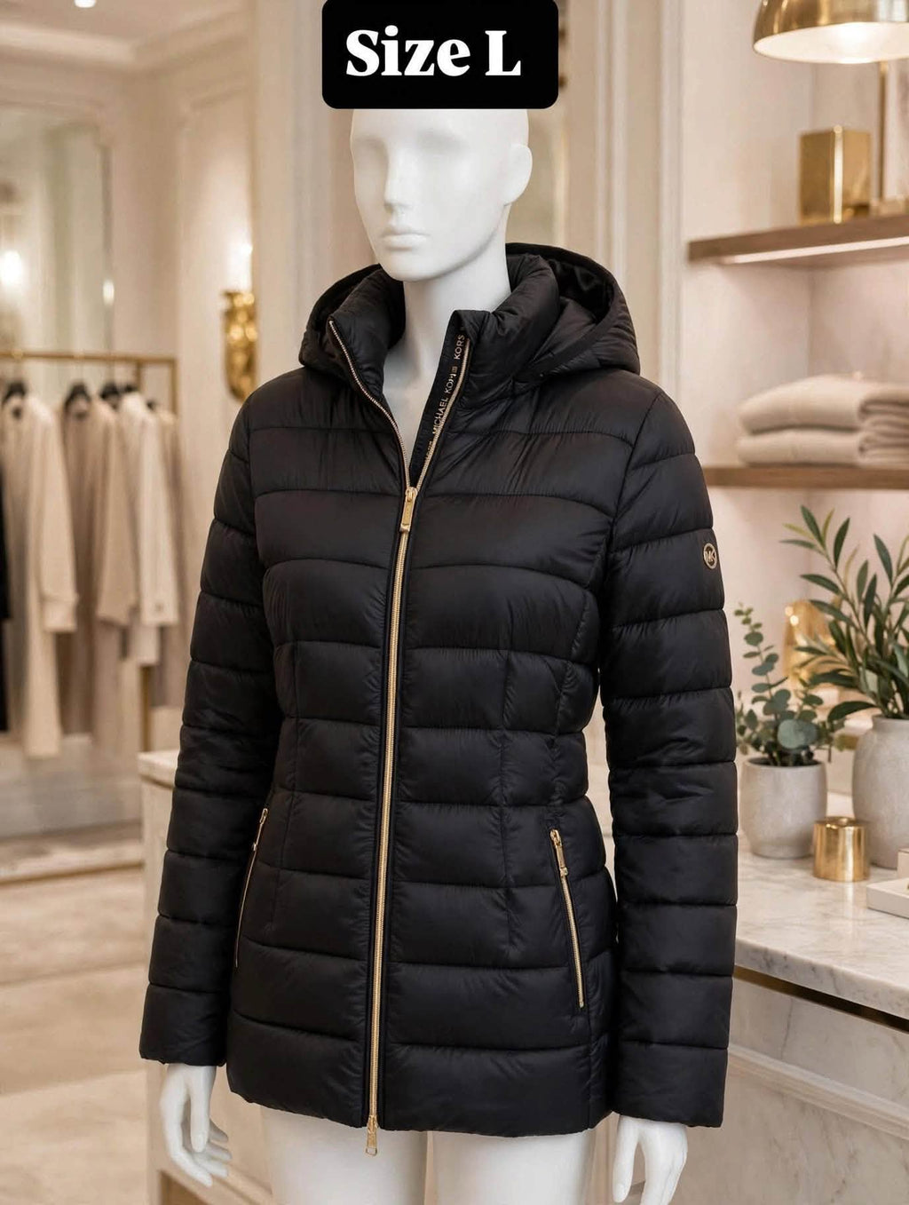Michael Michael Kors Women's Black Hooded Packable Coat Jacket