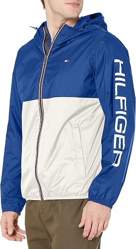 Tommy Hilfiger Men's Lightweight Active Water Resistant Hooded Rain
