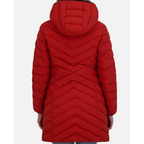 DKNY Women's Stretch Walker Coat Hoodie Red