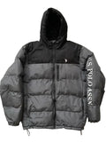 New U.S. Polo Assn Men's Heather Winter Puffer Color-block Jacket - Size 2XL