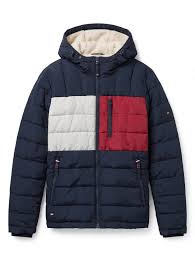 Tommy Hilfiger Midweight Sherpa Lined Hooded Water Resistant Bullet Jacket Men Jacket