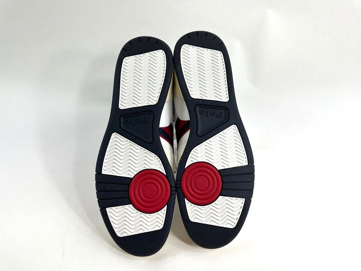 Polo Ralph Lauren White Court Suede & Leather Sneakers Shoes