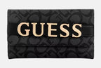 GUESS Women's Signature 4G Logo Trifold Wallet - Charcoal Multi