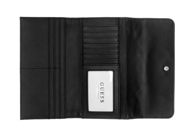 GUESS Women's Signature 4G Logo Trifold Wallet - Charcoal Multi