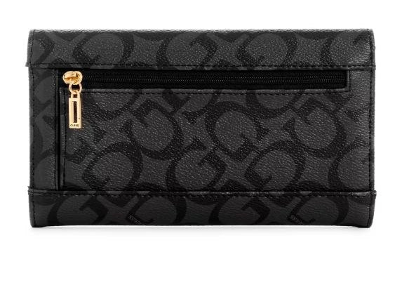 GUESS Women's Signature 4G Logo Trifold Wallet - Charcoal Multi