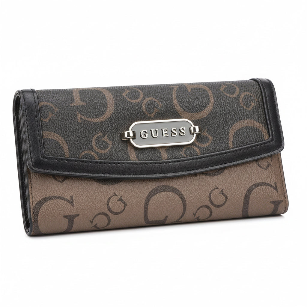 Wallet Guess Women Trifold Purse Natural Multi Cassey SLG AB911151 New