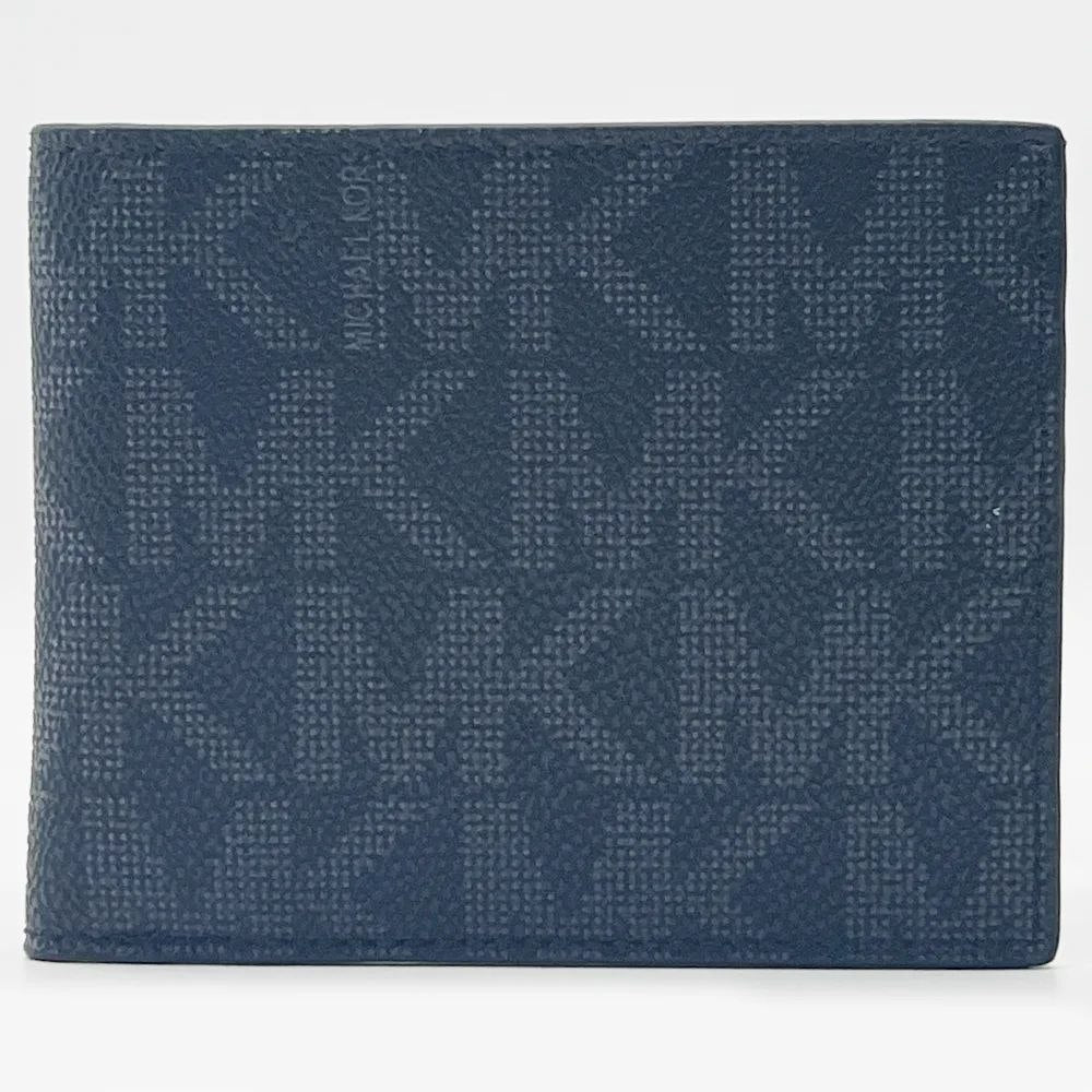 Michel Kors Men Leather Wallet Black Pattern
