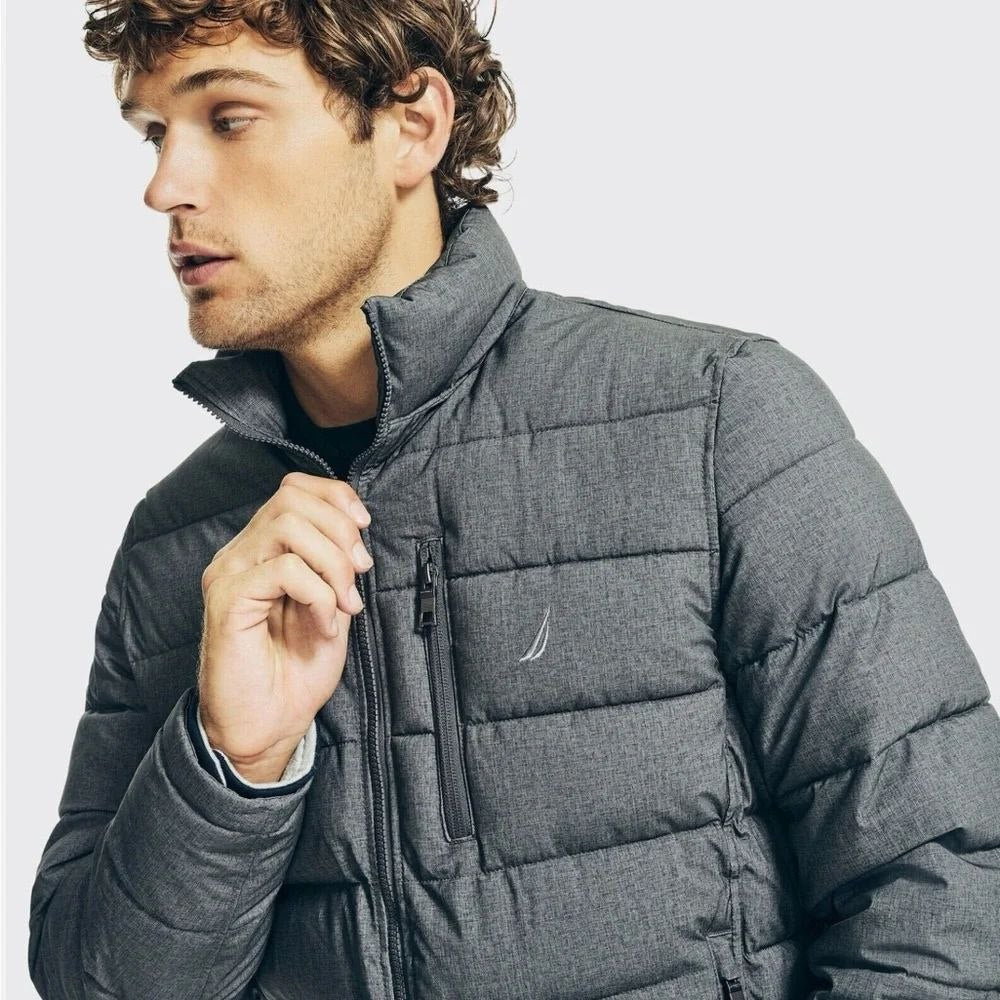 NAUTICA Gray Jacket Quilted Puffer Coat Size XXL NWT Men's