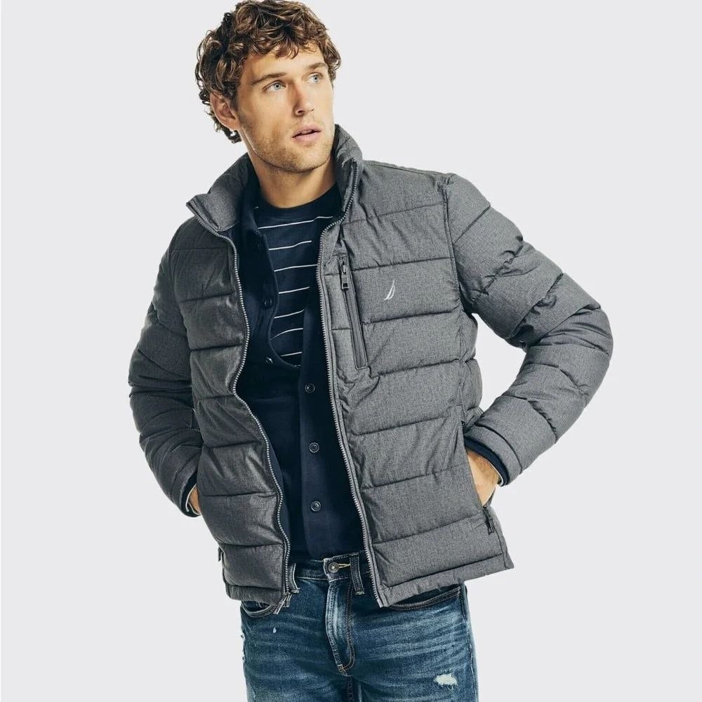 NAUTICA Gray Jacket Quilted Puffer Coat Size XXL NWT Men's
