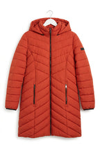 DKNY Women's Stretch Walker Coat Hoodie Red