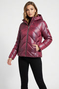 GUESS Women's Belted Softshell-Jacket with Hood