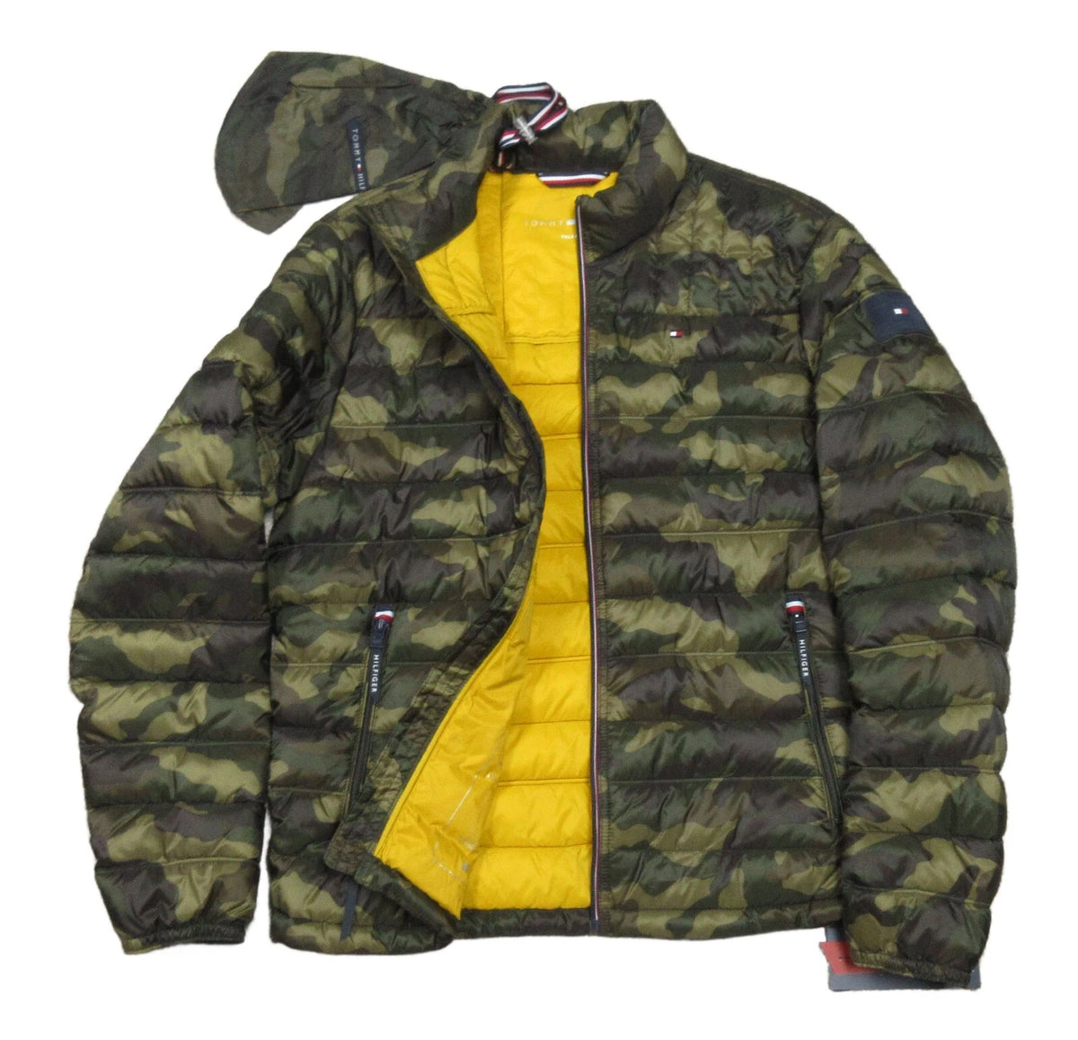 TH Packable Collar Logo Camouflage Puffer Jacket